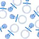 Super Z Outlet Acrylic Glass Plastic Cute Small Baby Pacifiers for Baby Shower Decorations, Table Scatter, Party Favors, Games & Activities (36 Pieces)(Blue)