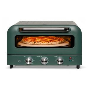 WILLOW Eco Series Electric Indoor Pizza Oven 1800W, 5 Presets, Heats up to 750F, Countertop Pizza Maker with 12" Ceramic Stone for Pizzeria-Style Crust, Scraper and Cutter Included - GREEN