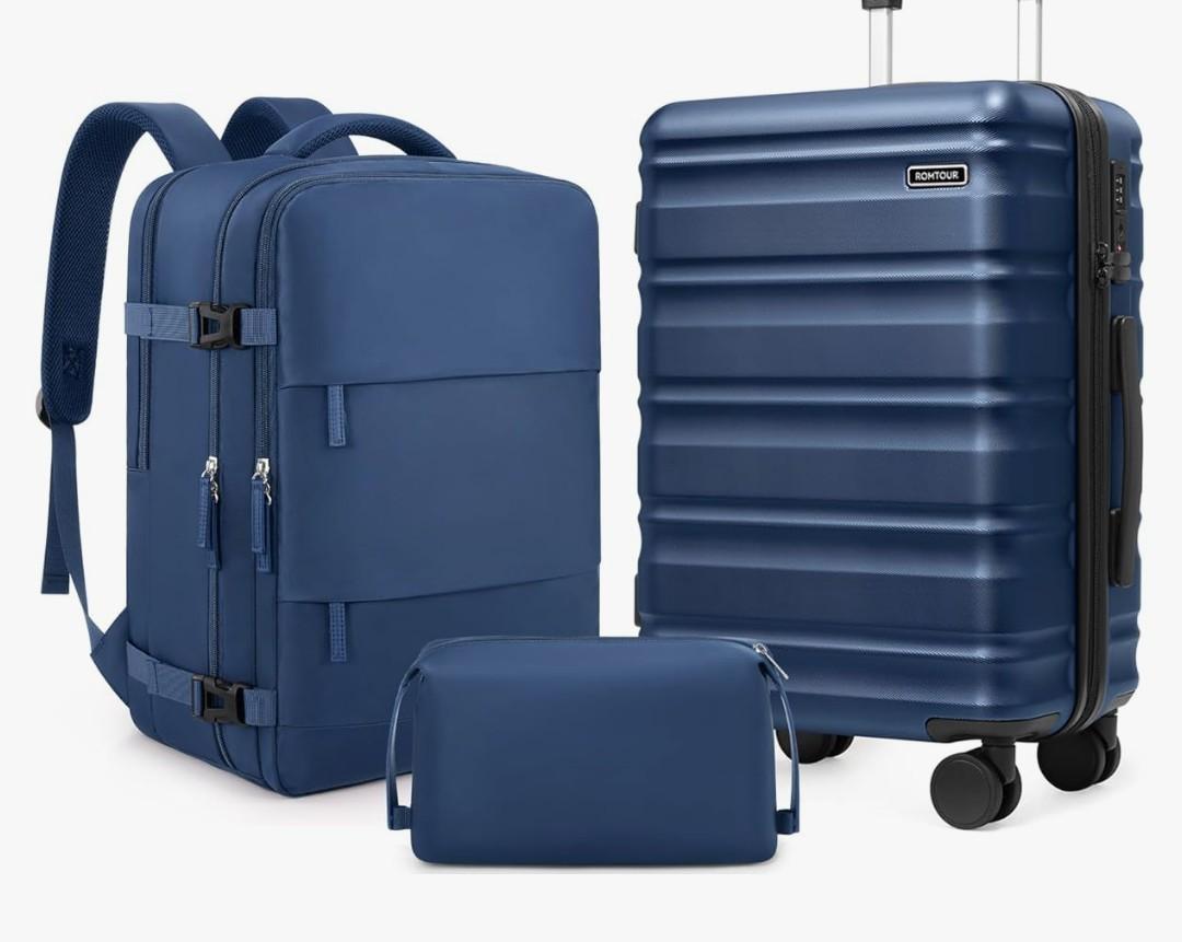 3 Piece Luggage Set 20 Inch Carry On Suitcase with Spinner Wheels, PC Hard Shell TSA Lock, Expandable & Fully Lined Interior, Airline Approved