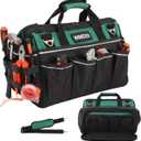 18-Inch Heavy Duty Tool Bag, 24-Pocket Empty Tool Bag Organizer,1680D Oxford Portable Tool Bags for Men,Soft Handle Large Zipper Toolbag for HVAC Craftsmen Contractors Carpenter