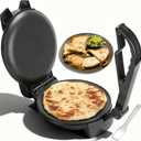 FineMade Compact Roti Maker, 8'' Electric Tortilla Maker Machine, Maquina Para Hacer Tortillas, Crepe Maker, Electric Tortilla Press, Prensa Para Tortillas, Recipe Included, Black