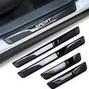 4Pcs Stainless Steel Car Door Sill Protectors Door Threshold Protector Front and Rear Door Car Pedal Kick Protection Door Sill Scuff Plate Car Trim Sport(Door Width 1.97" Black)