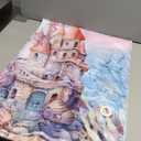 Avezano Mermaid Happy Birthday Banner Purple Mermaid Birthday Party Decorations Under The Sea Backdrop for Girls Ocean Theme Bday Party Decor (6x3.6ft)