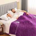 greenoak Heated Blanket Electric King Size 100"X90" Dual Control, Heating Blanket with 10 Heat Levels 1/2/4/6/8 Hours Auto-Off, Sherpa Soft Warm Christmas Blanket,Taro Purple