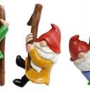 3 PCS Climbing Gnomes Tree Faces Decor Outdoor for Yard, Gnomes Statue, Outdoor Fairy Garden Resin Crafts, Flower Pot Landscape Dwarf, Micro Landscape Pendant Ornaments (3 PCS)