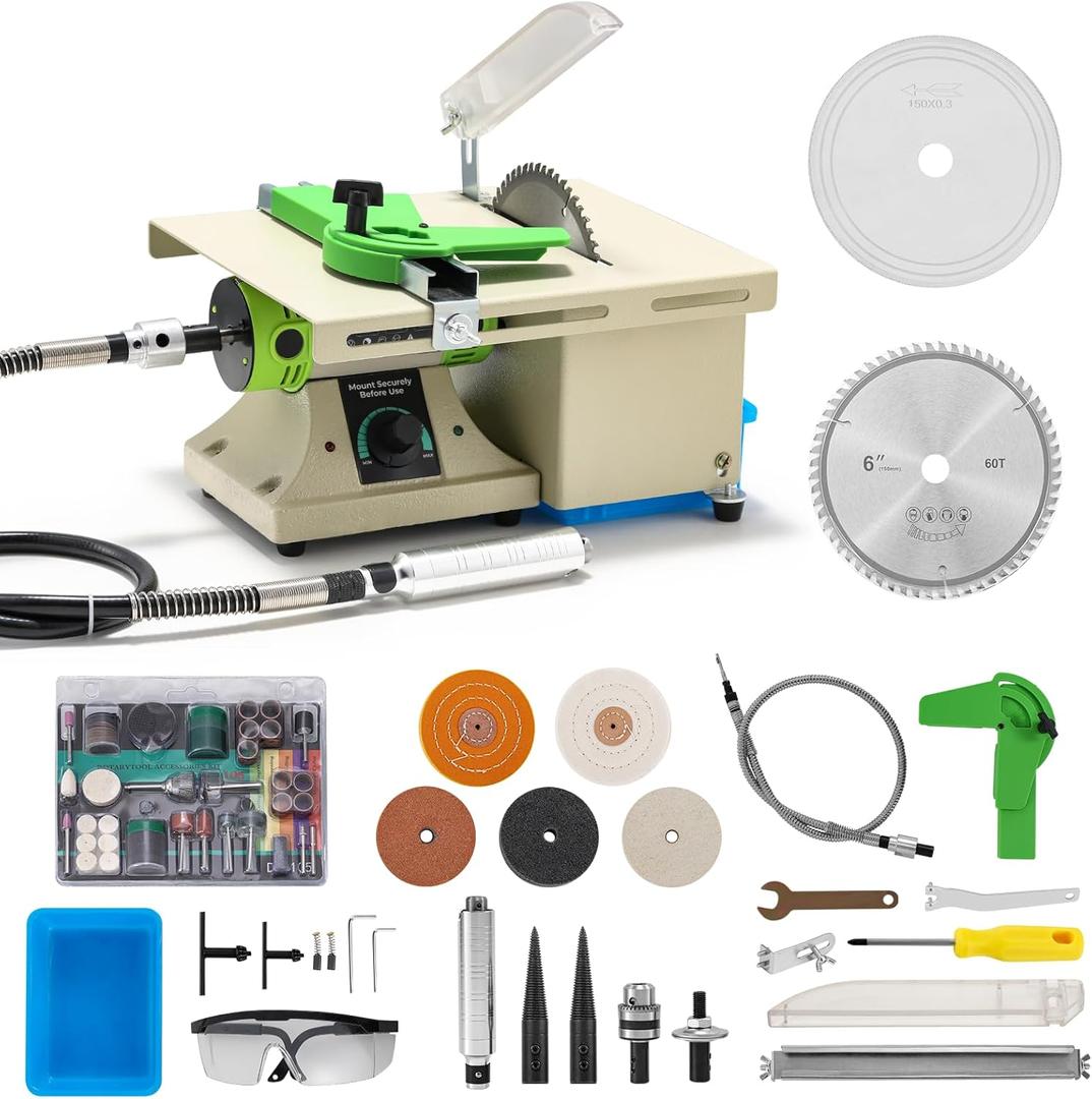 Entry-Level Jewelry Rock Saw for Cutting Rocks, 110V 750W Lapidary Saw Rock Cutter Mini Table Saw for Crafts Lapidary Equipment for DIY Gemstone Cutting Grinding Woodworking Carving