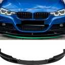 KHK Front Bumper Lip Spoiler for BMW 3 Series F30 F31 2012-2018 M-Sport Glossy Black ABS Air Dam Compatible with 318i 320i 328i 330i 335i 340i 330e Front Splitter Body Kit Accessories-2 PCS