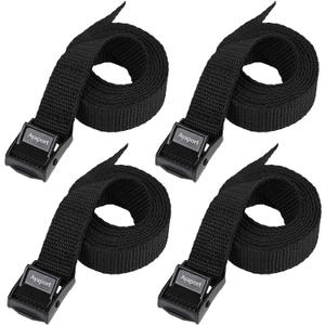 Ayaport Lashing Straps with Buckles Adjustable Cam Buckle Tie Down Cinch Strap for Packing Black 4 Pack (0.75'' x 6')