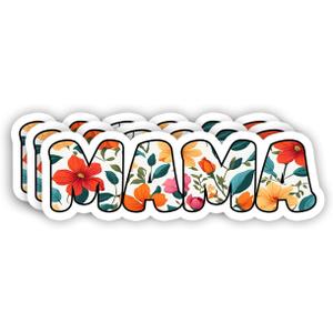 (3Pcs) Mama Sticker Funny Floral Motivational Quotes Inspirational Family Mommy Love Mother's Day Nana Mimi Vinyl Decal for Tumbler Laptop Kindle Water Bottles Books Phone -Size 3x1 Inch