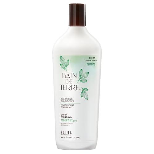 Bain de Terre Green Meadow Balancing Conditioner, Gentle Moisture Balance for Soft, Silky & Bouncy Hair with Argan & Monoi Oils, Paraben-free, Color-Safe, Vegan, 13.5 Fl Oz