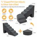 A.FATI Dog Stairs for High Beds up to 30-36inch, 6 Tiers Pet Steps for Dogs