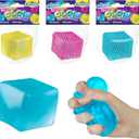ORB Curiosities Cool Cubes Glow in The Dark Stress Cube Toys 3 Pack - Fun, Glowing, Slow Rising Squishy Cube Toys - Fidget and Sensory Cubes for Kids and Adults - Squeeze At Home, Desk, or Classroom