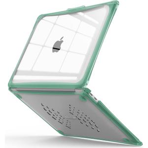 IBENZER Hexpact Compatible with MacBook Air 13 Inch Case 2022 2021 2020 M1 A2337 A2179 A1932, Heavy Duty Protective Case with Screen Lock for Mac Air 13 with Touch ID, Midnight Green, AT13-MTGN