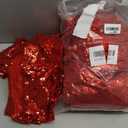 Red Sequin Table Runner 12 X 108 Inch Pack of 6 - Rectangle Glitter Runner for Party Decor, Graduation, Wedding, Birthday Supplies and Decorations