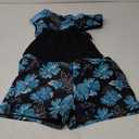 Yonique Two Piece Tankini Bathing Suits T-Back Blouson Swim Tops with Boy Shorts Women Swimsuits Sporty Swimwear (X-Large, Black & Green Floral)