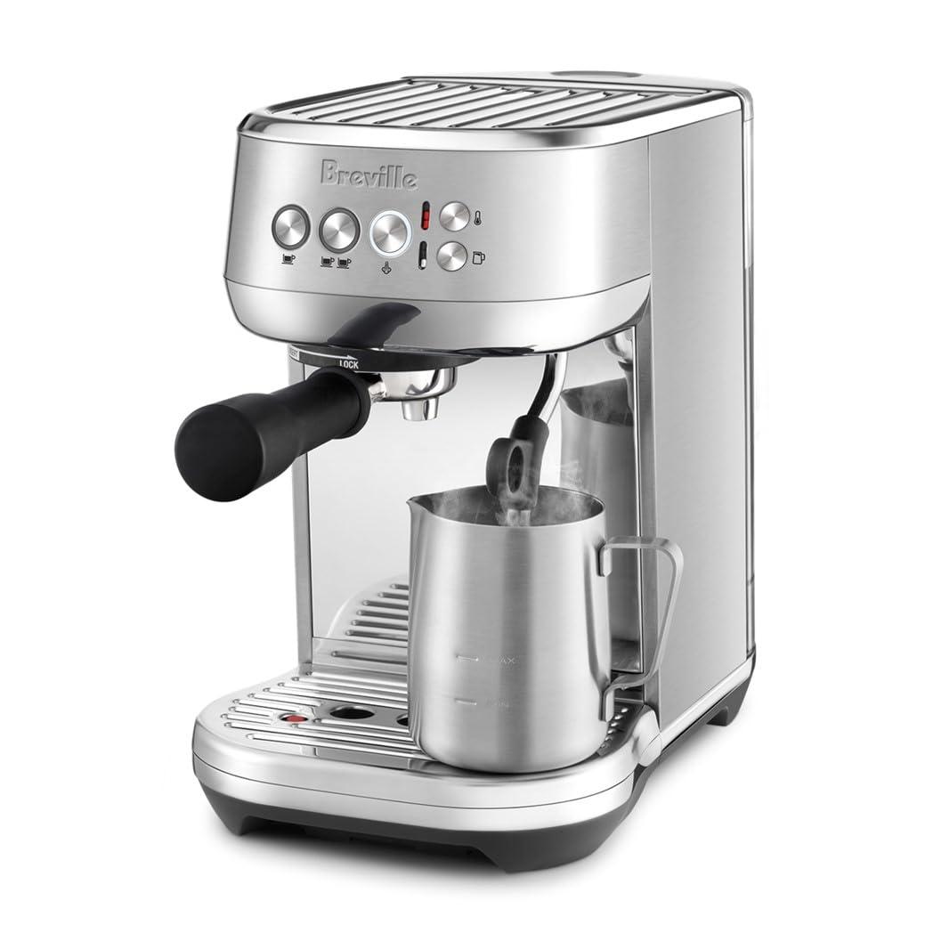 Breville BES500BSS Bambino Plus Espresso Machine, Brushed Stainless Steel | Make café-quality espresso, lattes and cappuccinos at home with this compact, semi-automatic coffee maker for home baristas