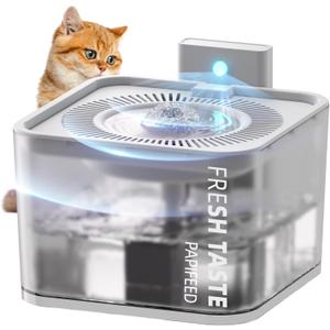 Silent Leak Proof Cat Drinking Fountain 3 Liter Large Capacity, Semi-Transparent Visible Water Tank with Motion Sensor Function, Detachable Cat Fountain