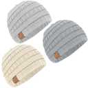 KeaBabies 3-Pack Baby Beanies for Boys, Girls - Soft, Cute Baby Winter Hats 0-6 Months, Stretchy Knit, Warm Toddler Winter Hat, Newborn, Infant, Toddler Beanie for Babies Girl, Boy (Cloud, S)