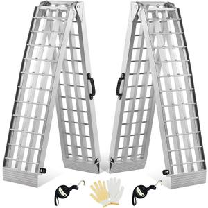 gardhom 2PCS 7.5' Heavy Duty Ramps 3000lbs Capacity Aluminum Folding Loading Ramps with Handle Truck Ramp for ATV UTV Pickup Motorcycle Dirt Bike Lawn Mower Snow Blower