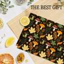 Giosve Fall Mushroom Kitchen Towels, Cottagecore Mushroom Autumn Maple Leaf Decorative Hand Towels for Bathroom, Autumn Dish Tea Towel for Kitchen Decor, Cottagecore Bathroom Decor, 16x24 Inch