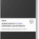 Vela Sciences Advanced N7-C Expanded DuraCover Lab Notebook, 9.25 x 11.75 in (23.5 x 30 cm), 144 Pages, Gray Saturated Weave, Permanent Bound, 70lb Heavyweight Paper (1-Pack, Grid+)