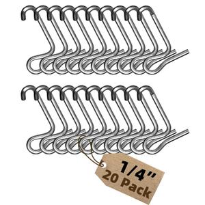 Fence Wire Tightener Parts, 1/4" 20Pcs Fence Wire Twisting Tool,Barb Wire Tensioning Fixer, Fence Tensioner for Tighten Wire Fence,Farm Fencing Supplies