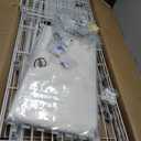 ULIFHOME E3C White Clothes Rack with Beige Cover, Heavy Duty Freestanding Garment Rack, Metal Closet System Storage Organizer for Clothing, Holds up to 850 lbs, 59.5" W x 16.5" D x 77.4" H