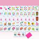Arrowbash 160 Pcs American Mahjong Tile Set 1.2 Inches 2 Layer Rose Red Cute Mahjong Game Tiles Set for Women Adults Family Friend Gatherings Mah Jong Lovers Beginner's Guide Funny Summer Styles