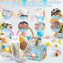 5 x Easter Money Box for Cash Gift Pull - Surprise Gift Box for Kids Boys Girls - DIY Money Pull Box with 100Pcs Transparent Bags - Easter Money Gift Ideas for Women Men - Blue