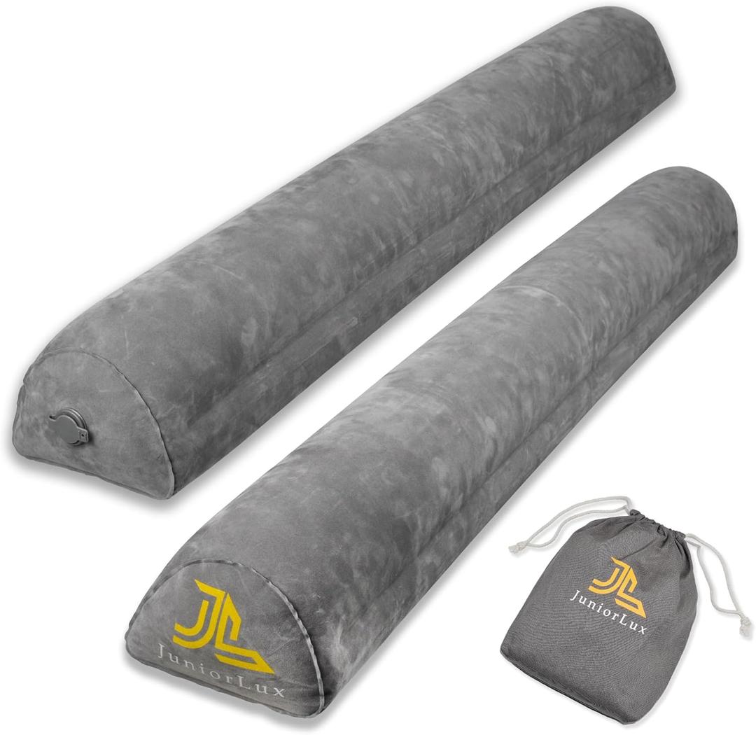 Inflatable Bed Rails for Toddlers & Kids (2-Pack) - Portable Leak-Proof Bed Bumpers, Travel & Home Safety Non-Slip Guard for King, Queen, Full Sizes, Grey, IBR-001