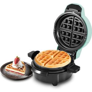 Elite Gourmet EWM380M Nonstick Fluffy Stuffed Waffle Maker, 1.5Inch Jumbo Thick Waffles, Hash Browns, Keto, Snacks, Sandwich, Eggs, Easy to Clean, Mint