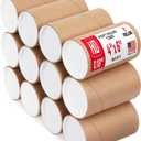 4" x 6" Heavy Duty Reinforced Kraft Paper Mailing Tube, Pack of 12 Tubes with 24 Caps Secure USPS Approved Poster Tube Made in USA Cardboard Tube for Shipping and Storing Posters, Prints, Artwork