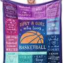 Solzien Basketball Gifts for Girls, Christmas Birthday Gifts for Basketball Lovers/Team, Soft Throw Blanket 60"x50"