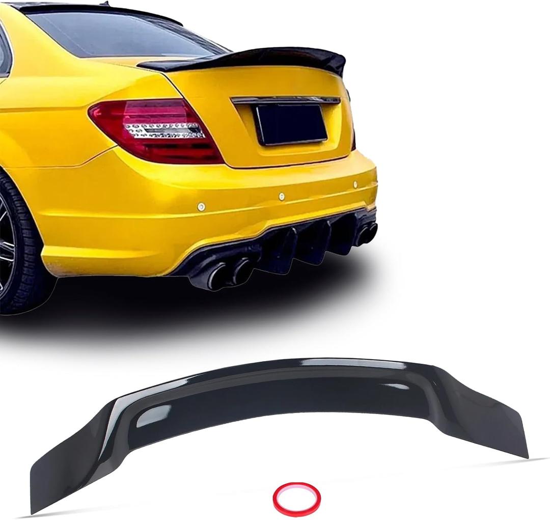 Rear Spoiler Wings for Mercedes Benz C Class W204 (2008-2014) C180 C200 C250 C300 C350 C63 4-Door Sedan Trunk Spoiler Wing Trunk Tail Rear Trunk Lid,Glossy Black - R Style Duckbill Spoiler