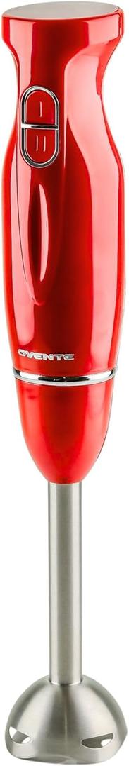 OVENTE Immersion Hand Blender, 300W Electric Handheld Portable Stick Mixer with 2 Mixing Speed and Stainless Steel Blades for Effortless Blending Smoothies, Shakes, Puree or Baby Food, Red HS560R Corded