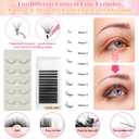 Lash Kits Extensions Kit for Beginners, Eyelash Lash Extension Kit for Beginners with Lash Mannequin Head, Lash Extension Practice Kit Starter Kit with Everything USB Fan, Lash Glue, Shampoo