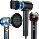 Snugluv Hair Dryer, 160000 RPM High Speed 200 Million Ionic Blow Dryer, Professional Hair Blow Dryer with Diffuser and Nozzle for Home, Travel & Salon Use, 120V (Black)