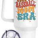 40oz Baseball Mom Tumblers for Women , Baseball Mom Gifts for Mother from Daughter Son, Baseballs Lovers Tumbler with Handle, Baseballs Cup Moms Gift for Women on Valentines Day Birthday Mothers Day