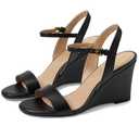 Cole Haan Women's Josie Wedge Sandal, Black Leather, 8.5-B US