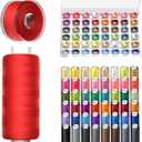 96Pcs Professional Sewing Thread Kit, 48 Colors 400 Yards/Spool, [Top Durability with 4-Ply Tight-Twist] AAA-Grade Polyester Thread with Prewound Bobbins, Sewing Thread for Hand & Machine Sewing