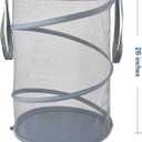 Seiritex Mesh Popup Laundry Hamper 115L Collapsible Laundry Basket Extra Large Capacity Foldable Clothing Storage Basket with Handles 26 H x 18 W x 18 L (Gray)
