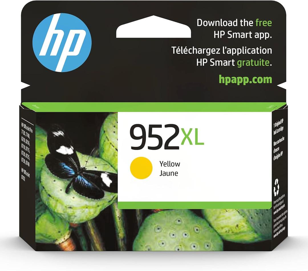 HP 952XL Yellow High-Yield Ink Cartridge | Works OfficeJet 8702, OfficeJet Pro 7720, 7740, 8210, 8710, 8720, 8730, 8740 Series | Eligible for Instant Ink | L0S67AN