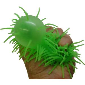 Set of 3- 6" Puffer Worms - Sensory Fidget and Soft Hairy Air-Filled Stress Balls - OT Autism SPD, Assorted