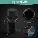 M14x1.5 Lug Bolts 17mm Hex, 28mm Thread Length, Compatible with A3 A4 A5 A6 A7 A8 S3 S4 S5 S6 S7 S8 Golf Beetle CC, Conical Bulge Seat, 20PCS, Black