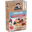 Quaker, Instant Steel Cut Oatmeal, Cranberries And Blueberries, 8 Ct (EXP 02/13/26)