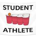 Probsin Student Athlete Flag 3x5 Ft Pong Banner Funny Poster Cool Tapestry Man Cave Wall Decor for College Dorm Room Decoration,Bedroom,Outdoor,Parties,Gift,Indoor,Ceiling,Garden,Garage,Home,House