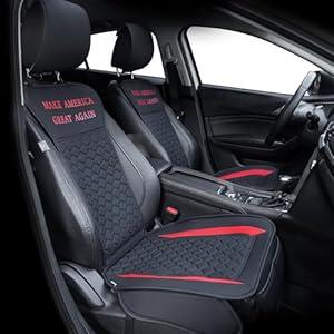 Elantrip Auto Car Seat Covers Leather Car Seat Protector for Women Airbag Compatible Diamond Pattern PU Seat Cover Universal Fitness 2PCs Beige (Front Set)