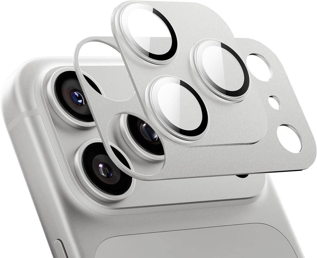 MAGIC JOHN for iPhone 17 Pro Max Camera Lens Protector 6.9'', HD Clear, Magnetic Tempered-Glass Lens Film, Ultra-Tough, Anti-Scratch, Case Friendly, 2 Pack,Sliver