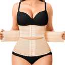 Nebility Waist Trainer for Women Corset Shapewear Tummy Control Segmented Waist Cincher Workout Girdle (Medium, Beige)