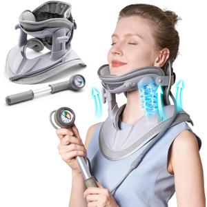 Cervical Neck Traction Device, Adjustable Cervical Traction Device with 3 Power Traction, 8 Airbag Support for Neck Pain Relief Neck Stretcher Air Pump Neck Brace (universal)